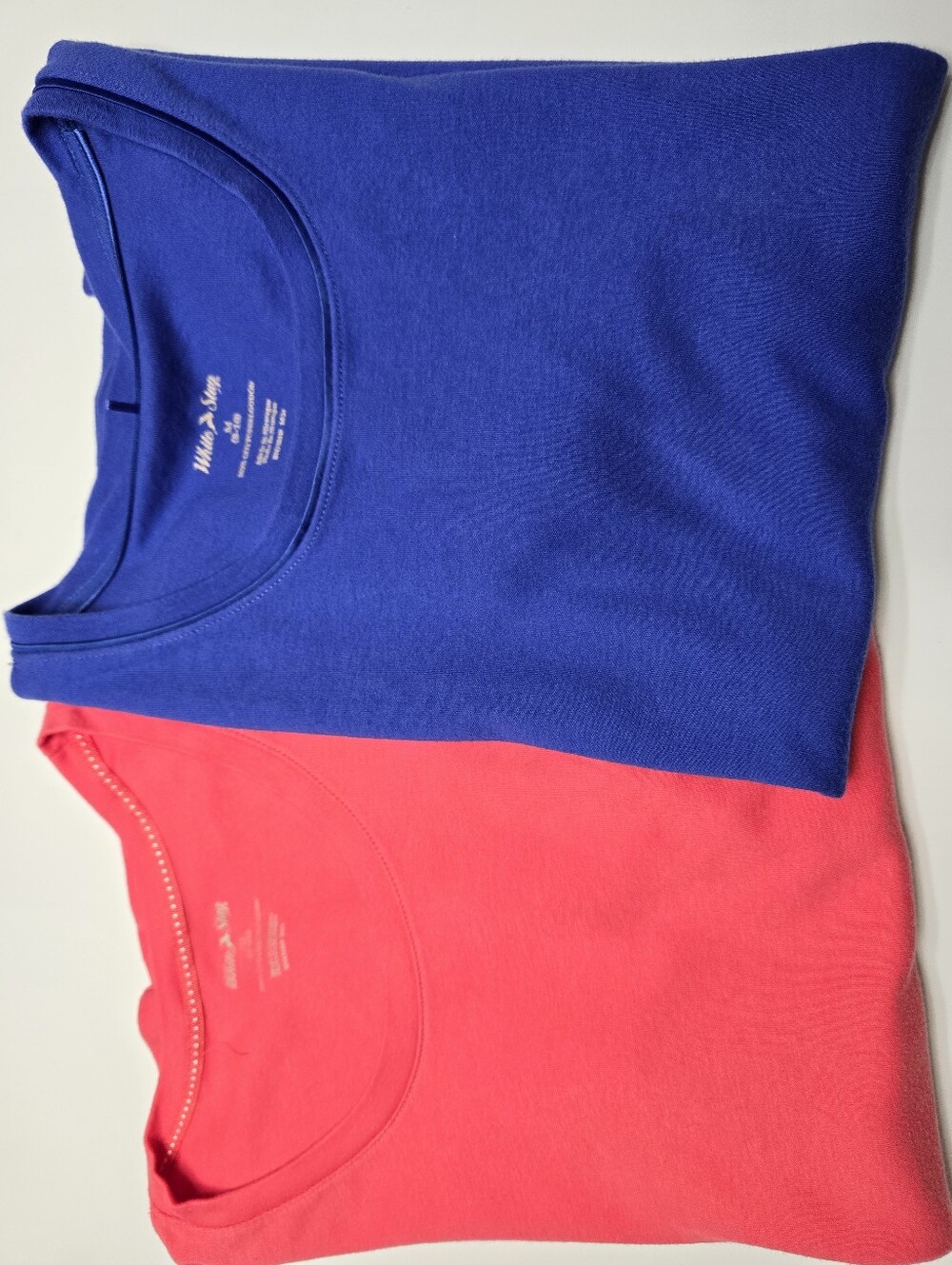 White Stag Bundle Of 2 Blue & Coral Crewneck Short Sleeve Med 8/10